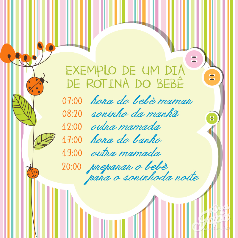Exemplo de rotina do bebê