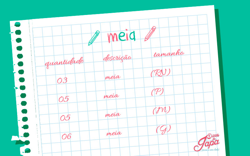 Lista de enxoval de bebê parte 1 meinha