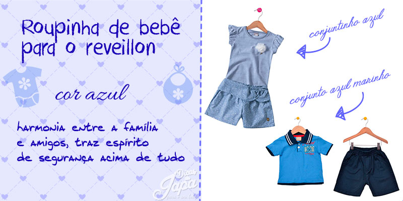 Roupinha de bebê de ano novo cor azul