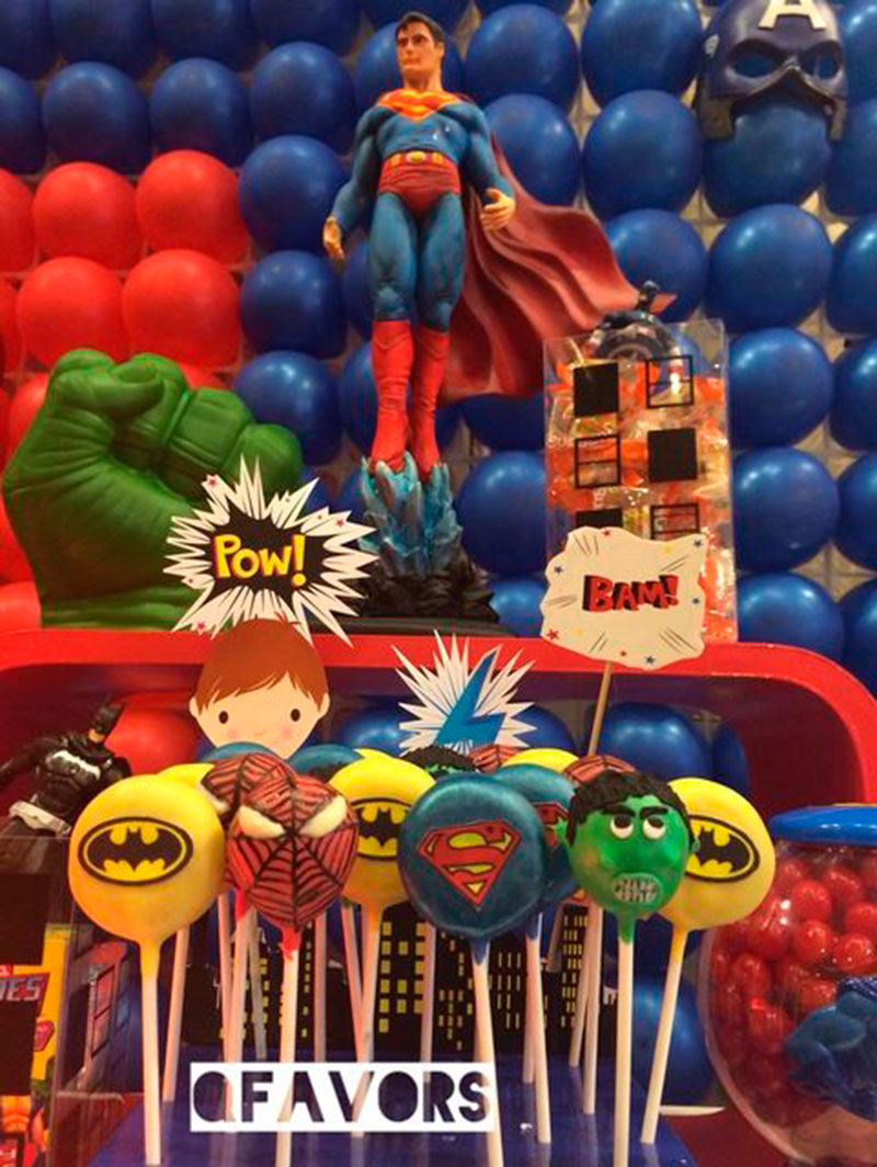Decoração da mesa super man