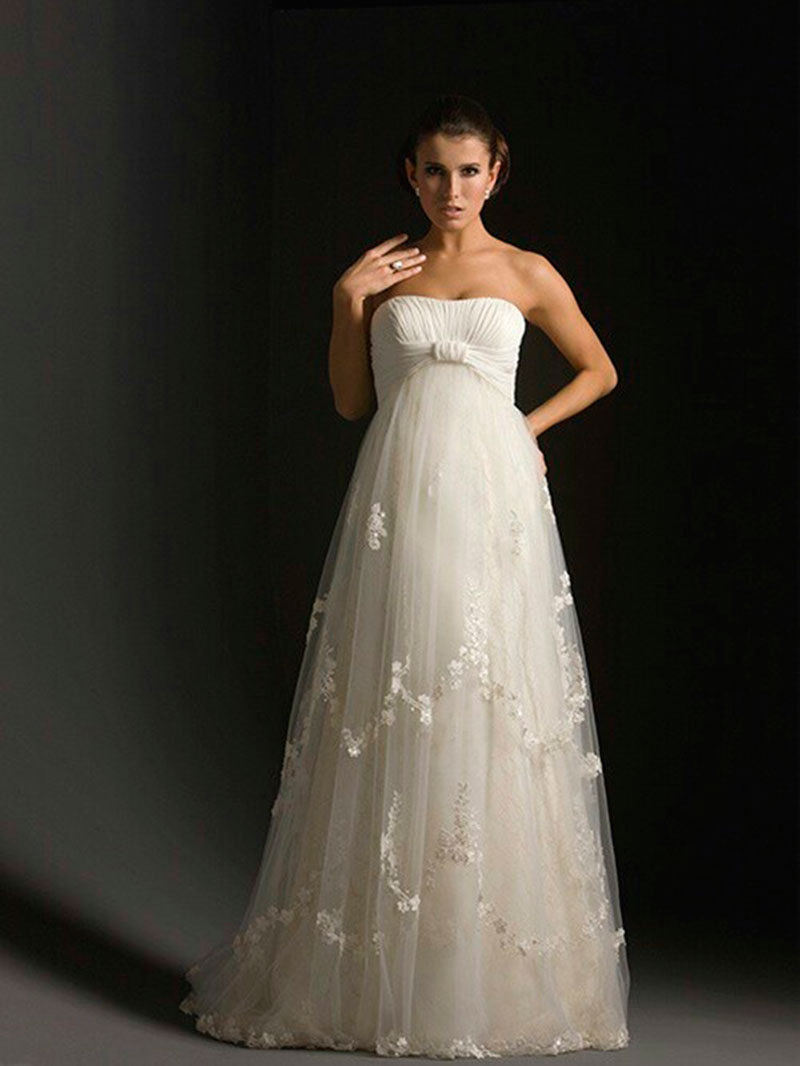 Vestido de noiva gestante charmoso