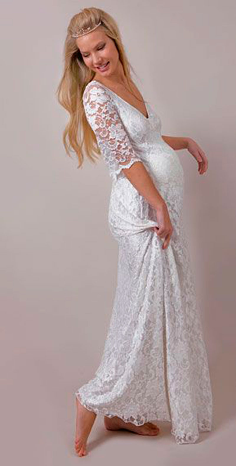 vestido decote V