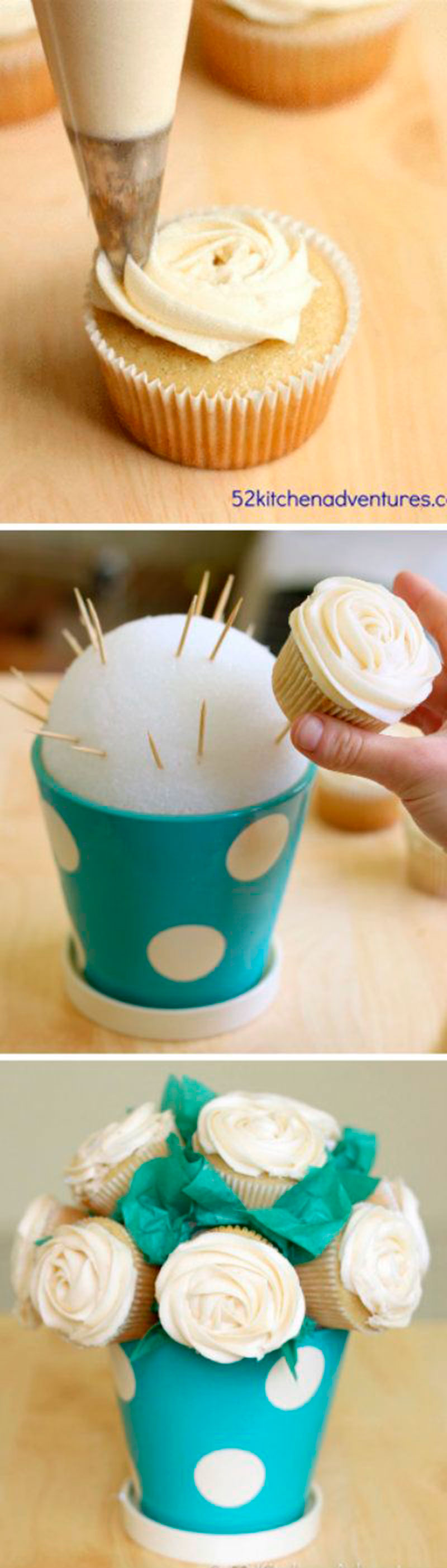 arranjo de flores cupcake