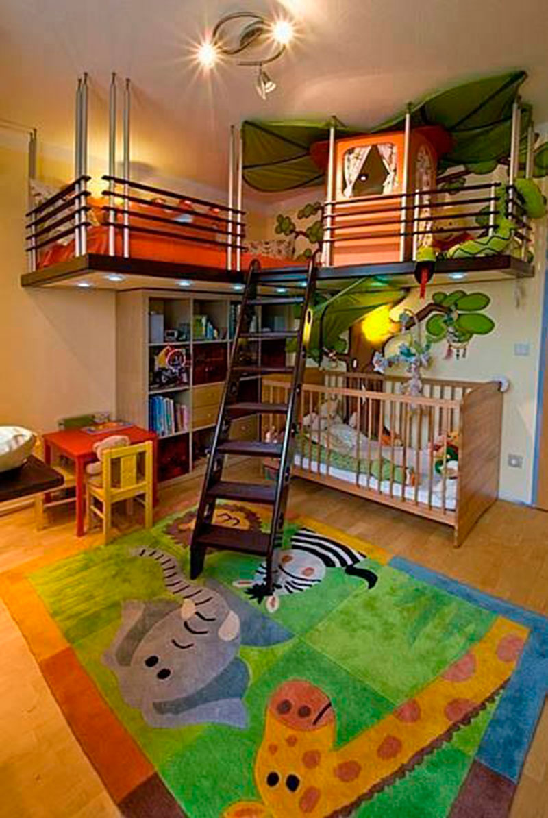 quarto com bebê e irmão