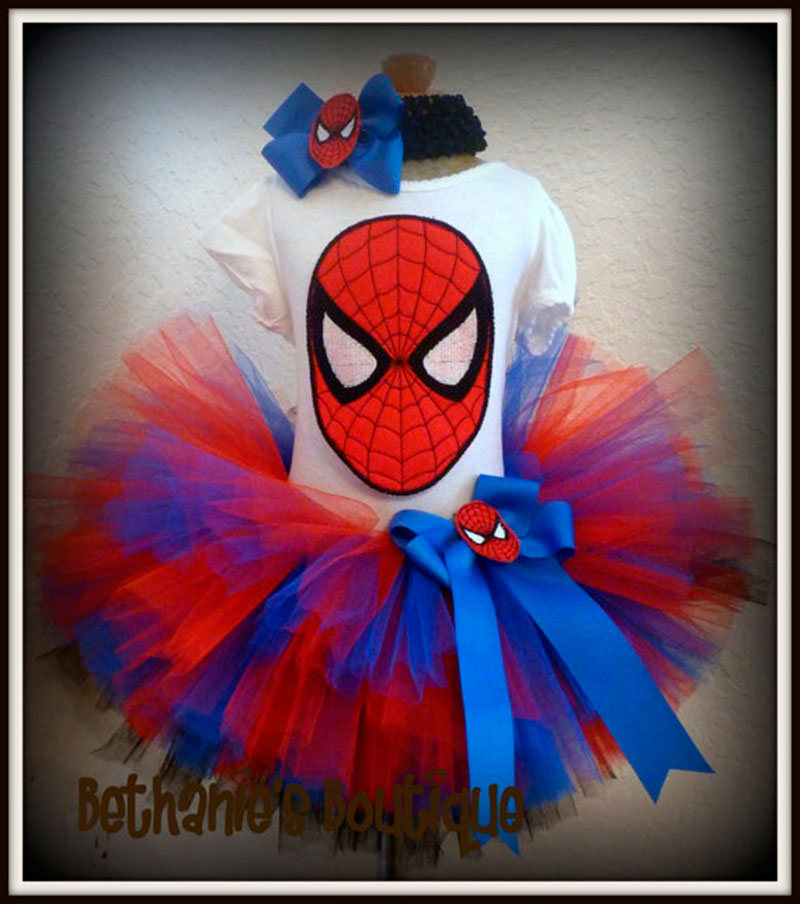 vestido de menina Homem Aranha