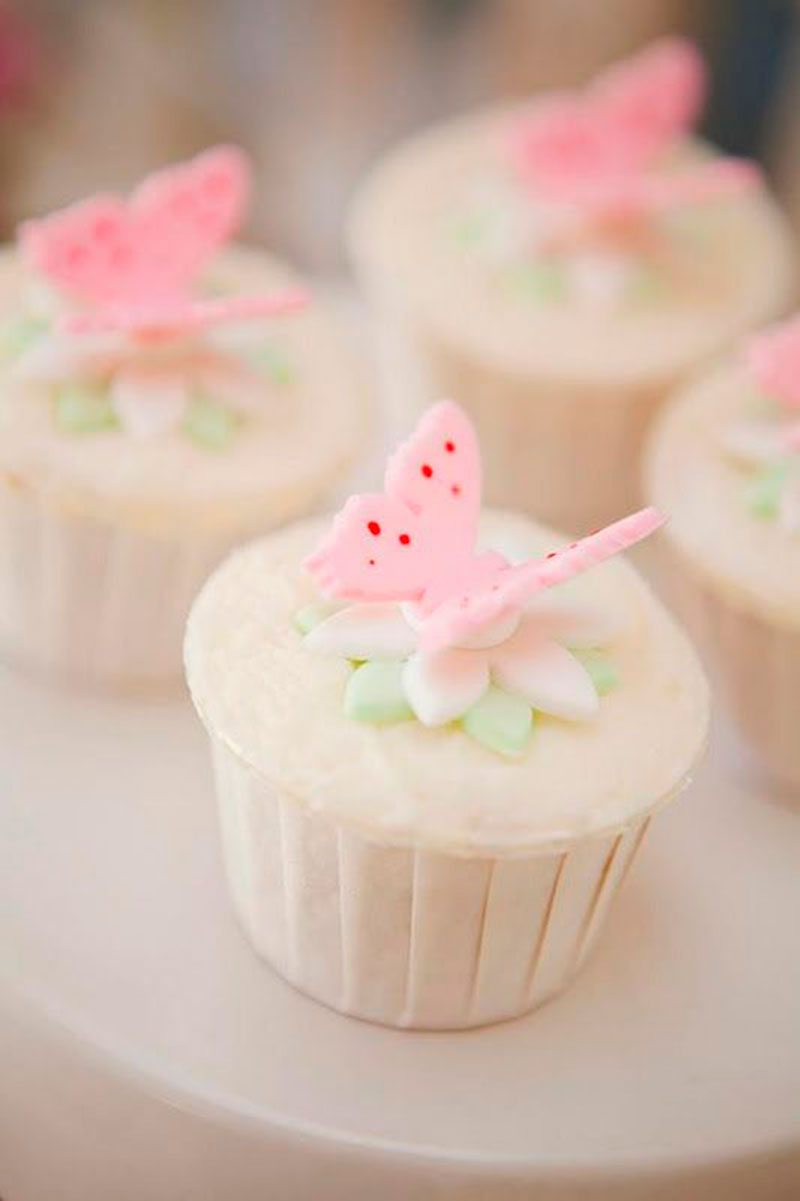 cupcake borboleta rosa