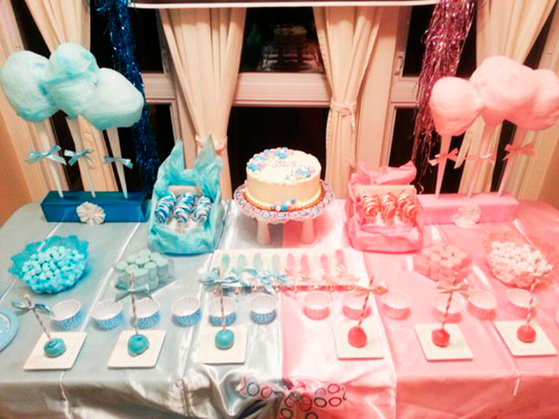 mesa de decoracão festa revelação